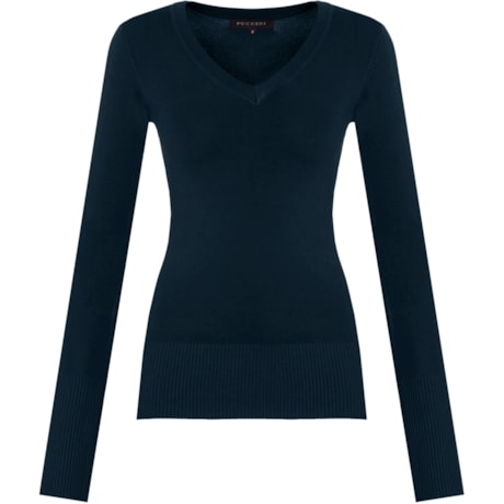 BLUSA BÁSICA DECOTE V - PETRÓLEO BLUSA BÁSICA DECOTE V - PETRÓLEO