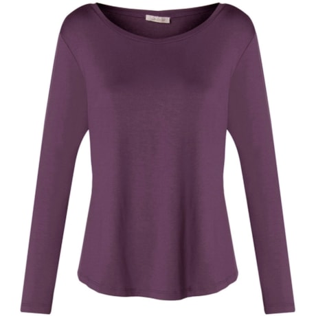 BLUSA BÁSICA NICE CLUB DECOTE CANOA - BERINJELA