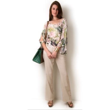 BLUSA BLUSÊ ESTAMPADA - GELO BLUSA BLUSÊ ESTAMPADA - GELO