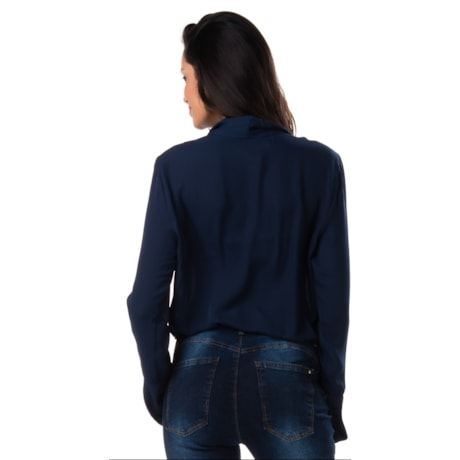 BLUSA BODY LUCIDEZ TRANSPASSADA DECOTE V - MARINHO BLUSA BODY LUCIDEZ TRANSPASSADA DECOTE V - MARINHO