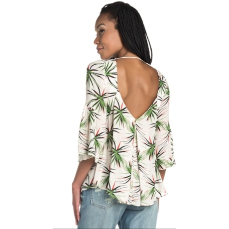 BLUSA CANTÃO ESTAMPA SELVA - OFF WHITE