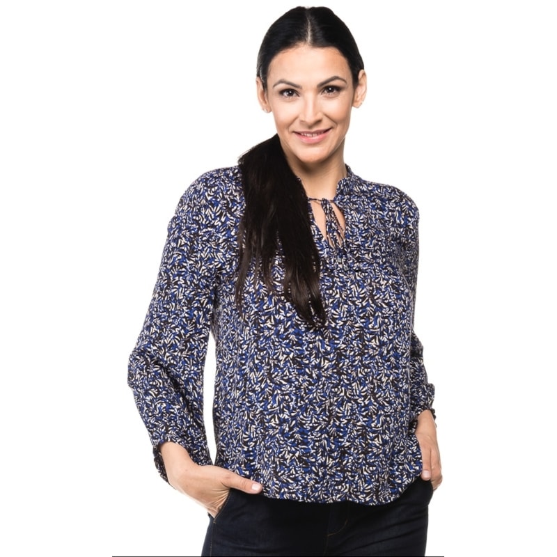 BLUSA CANTÃO FOLHAGEM - AZUL