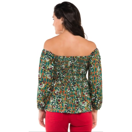 BLUSA CANTÃO LASTEX BUSTO DEC CIGANINHA ML - VERDE BLUSA CANTÃO LASTEX BUSTO DEC CIGANINHA ML - VERDE