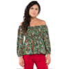 BLUSA CANTÃO LASTEX BUSTO DEC CIGANINHA ML - VERDE