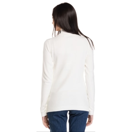 BLUSA CAPITOLLIUM BÁSICA GOLA ALTA MANGA LONGA RETA - OFF WHITE