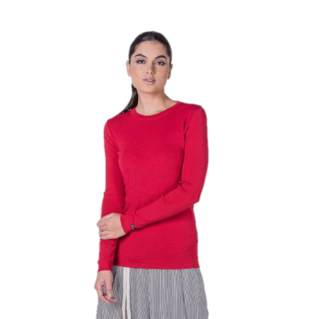 BLUSA CAPITOLLIUM BÁSICA GOLA CARECA MANGA LONGA - VERMELHO