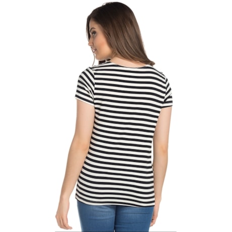 BLUSA CAPITOLLIUM DECOTE V RENDA - P&B