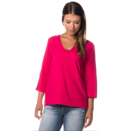 BLUSA CAPITOLLIUM EXCLUSIVE CREPE WHASHED DECOTE V PALA COSTAS - PINK BLUSA CAPITOLLIUM EXCLUSIVE CREPE WHASHED DECOTE V PALA COSTAS - PINK