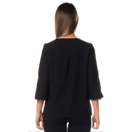 BLUSA CAPITOLLIUM EXCLUSIVE CREPE WHASHED DECOTE V PALA COSTAS - PRETO BLUSA CAPITOLLIUM EXCLUSIVE CREPE WHASHED DECOTE V PALA COSTAS - PRETO