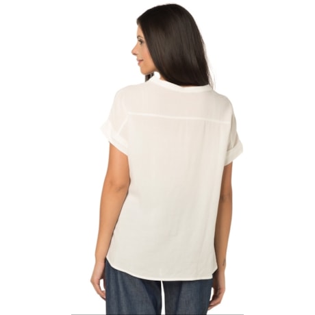 BLUSA CAPITOLLIUM EXCLUSIVE DECOTE V EM VISCOSE - OFF WHITE