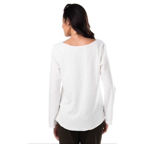 BLUSA CAPITOLLIUM EXCLUSIVE DECOTE V MANGA FLARE - OFF WHITE