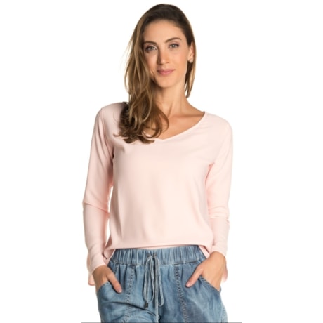 BLUSA CAPITOLLIUM EXCLUSIVE DECOTE V MANGA FLARE - ROSA