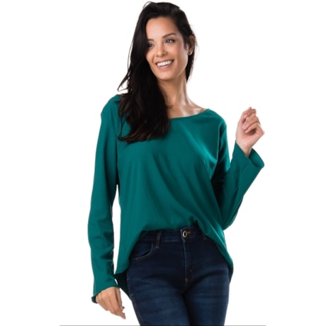 BLUSA CAPITOLLIUM EXCLUSIVE DECOTE V MANGA FLARE - VERDE BLUSA CAPITOLLIUM EXCLUSIVE DECOTE V MANGA FLARE - VERDE