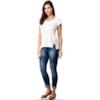 BLUSA CAPITOLLIUM EXCLUSIVE MAQUINETADA DECOTE U COM ABERTURA LATERAL - OFF WHITE