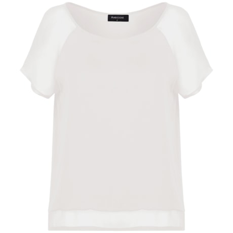 BLUSA CETIM COM SHIFFON - OFF WHITE