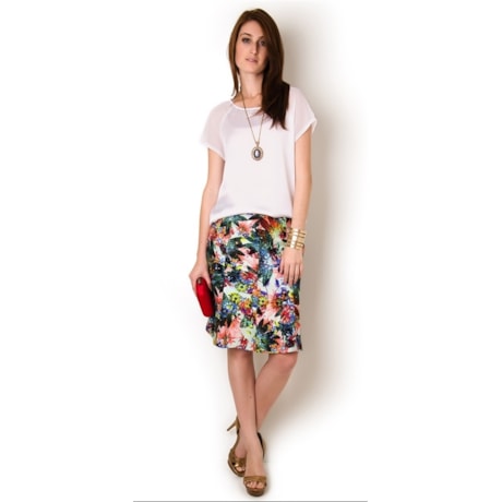 BLUSA CETIM COM SHIFFON - PRETO BLUSA CETIM COM SHIFFON - PRETO