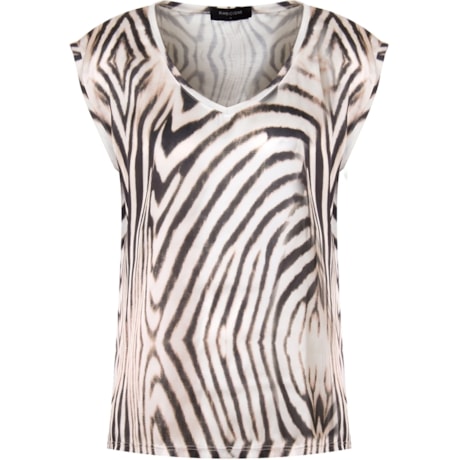 BLUSA CETIM SILK ZEBRA - MARROM BLUSA CETIM SILK ZEBRA - MARROM
