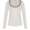 BLUSA CHIFFON COM MALHA DETALHE CORRENTE - OFF - OFF WHITE