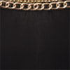 BLUSA CHIFFON COM MALHA DETALHE CORRENTE - OFF - PRETO