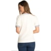 BLUSA CHOLET CANELADA MANGUINHA MIX LISTRAS - OFF WHITE