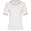 BLUSA CHOLET CANELADA MANGUINHA MIX LISTRAS - OFF WHITE