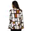 BLUSA CHOLET  ESTAMPADO DECOTE COM AVIAMENTO DEREZ FOLK XADREZ - OFF WHITE