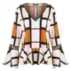 BLUSA CHOLET  ESTAMPADO DECOTE COM AVIAMENTO DEREZ FOLK XADREZ - OFF WHITE