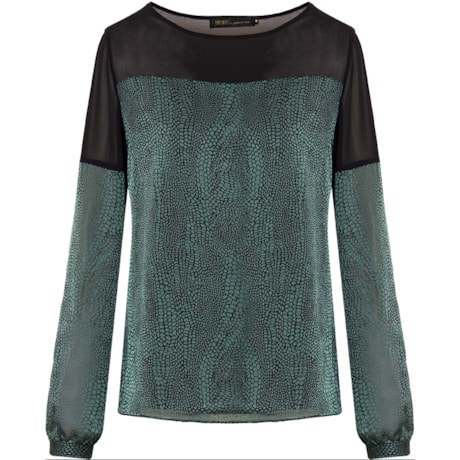BLUSA COLO E MG TRANSP. AGATA - VERDE BLUSA COLO E MG TRANSP. AGATA - VERDE