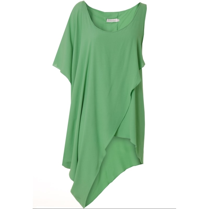 BLUSA CREPE ASSIMÉTRICA LEAF - VERDE