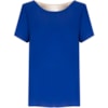 BLUSA CREPE C/ TULE POSTERIOR - AZUL ROYAL