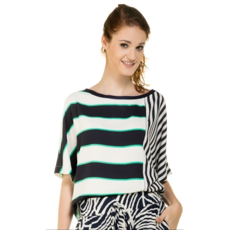 BLUSA CREPE CHOLET - AZUL