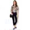 BLUSA CROPPED ALGODÃO FLORAL - VERDE ÁGUA