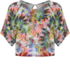 BLUSA CROPPED ALGODÃO FLORAL - VERDE ÁGUA
