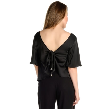BLUSA CROPPED ALPHORRIA AMARRAÇÃO COSTAS - PRETO