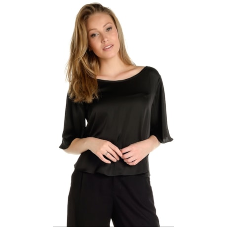 BLUSA CROPPED ALPHORRIA AMARRAÇÃO COSTAS - PRETO