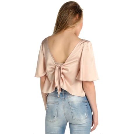 BLUSA CROPPED ALPHORRIA AMARRAÇÃO COSTAS - ROSÊ
