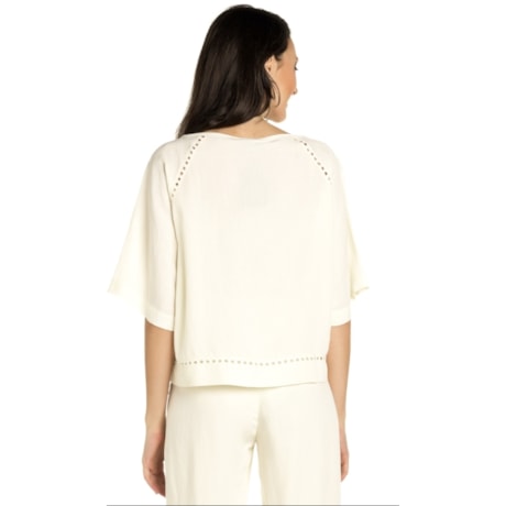 BLUSA CROPPED CHOLET LINHO - OFF WHITE