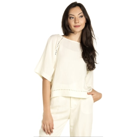 BLUSA CROPPED CHOLET LINHO - OFF WHITE BLUSA CROPPED CHOLET LINHO - OFF WHITE