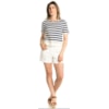 BLUSA CROPPED CHOLET MALHA LISTRADA - MARINHO