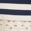 BLUSA CROPPED CHOLET MALHA LISTRADA - MARINHO