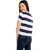 BLUSA CROPPED DZARM LISTRAS LARGAS VISCOSE - MARINHO