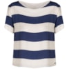 BLUSA CROPPED DZARM LISTRAS LARGAS VISCOSE - MARINHO