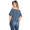 BLUSA CROPPED DZARM OMBRO A OMBRO  LOSANGOS - AZUL