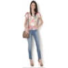 BLUSA CROPPED JACQUARD FLORAL RENDA - BRANCO