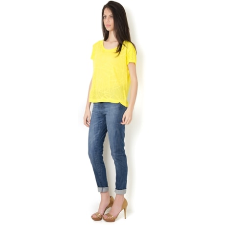 BLUSA CROPPED JACQUARD RENDA OMBRO - PRETO