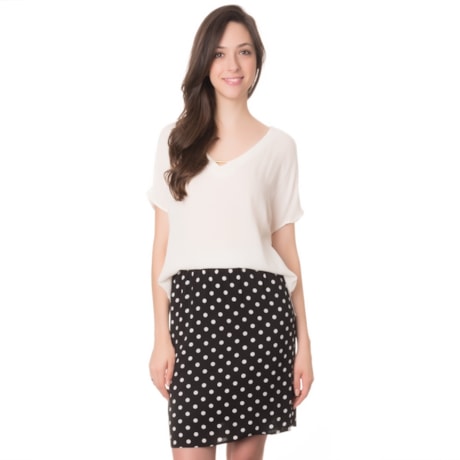 BLUSA  DECOTE V CAPITOLLIUM COM FIVELA - OFF WHITE