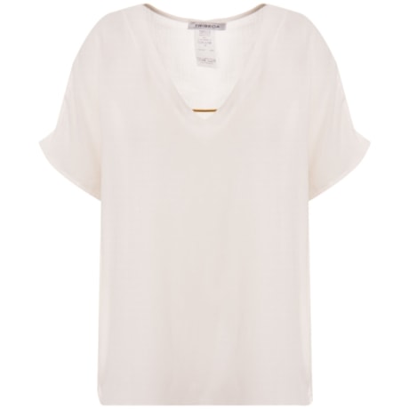 BLUSA  DECOTE V CAPITOLLIUM COM FIVELA - OFF WHITE