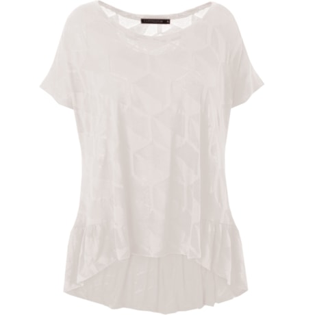 BLUSA EM DEVORÊ LOSANGOS COM BABADO EVE - OFF WHITE