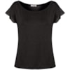 BLUSA EM MALHA FLAME MANGAS EM RENDA - PRETO