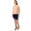BLUSA EM RENDA M/C DETALHE BORDADO PÉROLA/ CRISTAIS - ROSÊ